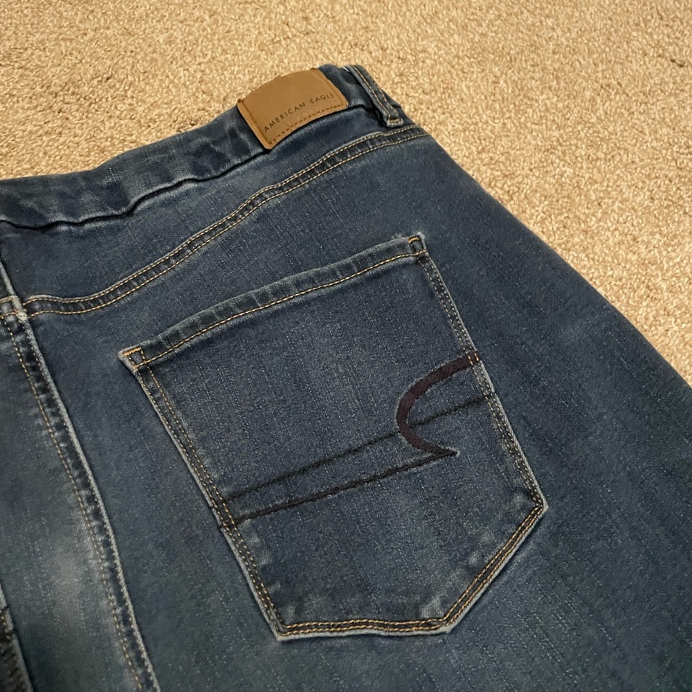 American Eagle Outfitters Dark Blue Denim - High rise Jeggings